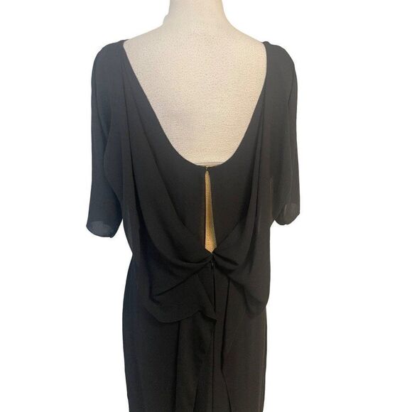 Halston Heritage Black Low Back Gown Formal Dress NWT $595 sz 4 - Picture 4 of 6